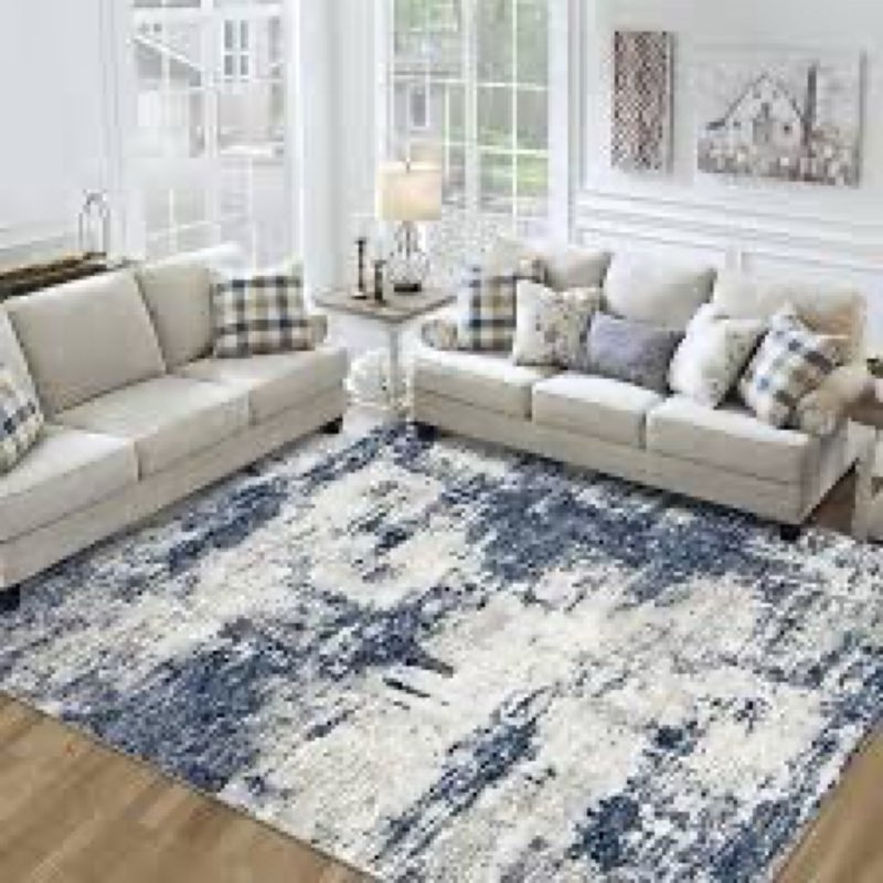 8x10 Area Rugs for Living Room Rug Washable: Abstract Large Rug for Dining Room Bedroom Carpet Non S