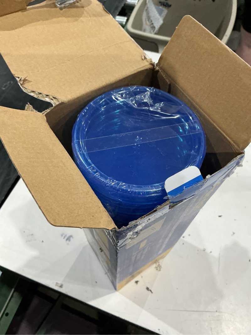 Condition photo showing New/Like New for 10 pack 34oz reusable freezer food storage containers with twist top lids, airtight plastic meal prep food containers for leftover lunch fruit salad oats, clear large soup container microwave safe 34oz -10 pack