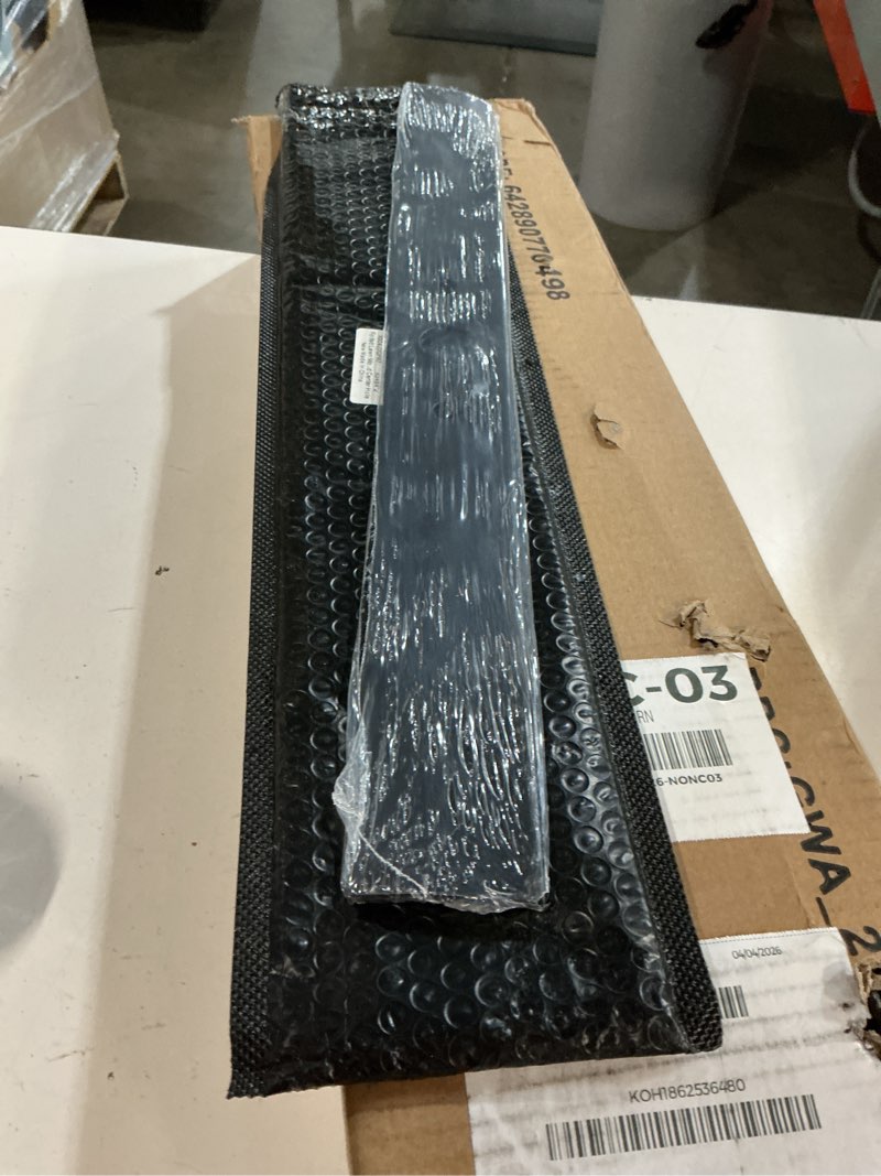 Condition photo showing New/Like New for 20 inch lawn mower replacement blade compatible with ryobi 40v brushless ry40180, ry40190, ry401110 model mowers, replaces ac04020, half?moon + round center hole ac04020-round+ round+half-circle hole