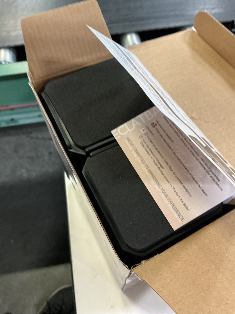 Condition photo showing New/Like New for eclatbain bed risers furniture risers heavy-duty rectangular adjustable block lift to 3 inches and 4.3 inches desk, sofa, chair legs, refrigerator, washing machine support up to 4000 pounds 3 layer(4.3inch) square-4 pack-black