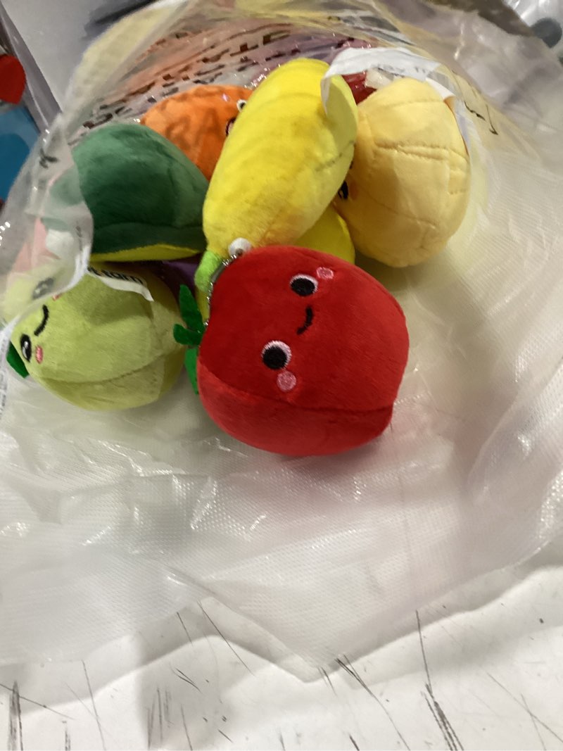 Condition photo showing Good Condition for wettarn 12 pieces cute fruit plush toys colorful stuffed fruits soft mini avocado strawberry orange pineapple peach lemon stuffed doll for kids keychain handbag pendant birthday party favors