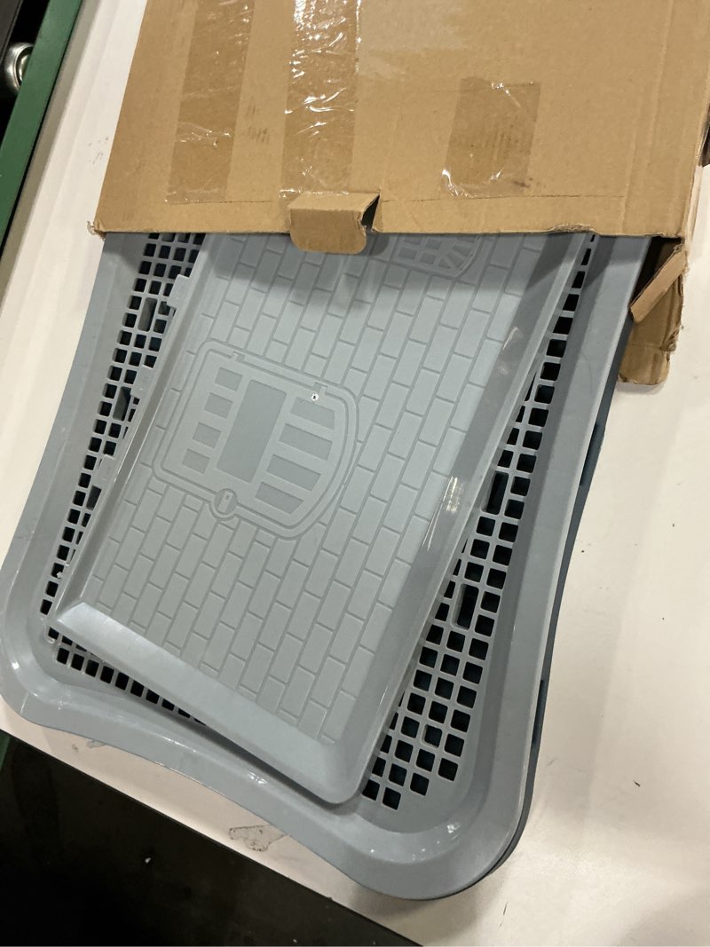 Condition photo showing As Is for Pee Pad Holder, Indoor Potty Tray for Puppy and Small Size Dog with Pee Wall, Non-Skid Feet, 20 * 15.4 * 1.4 inch (Large)