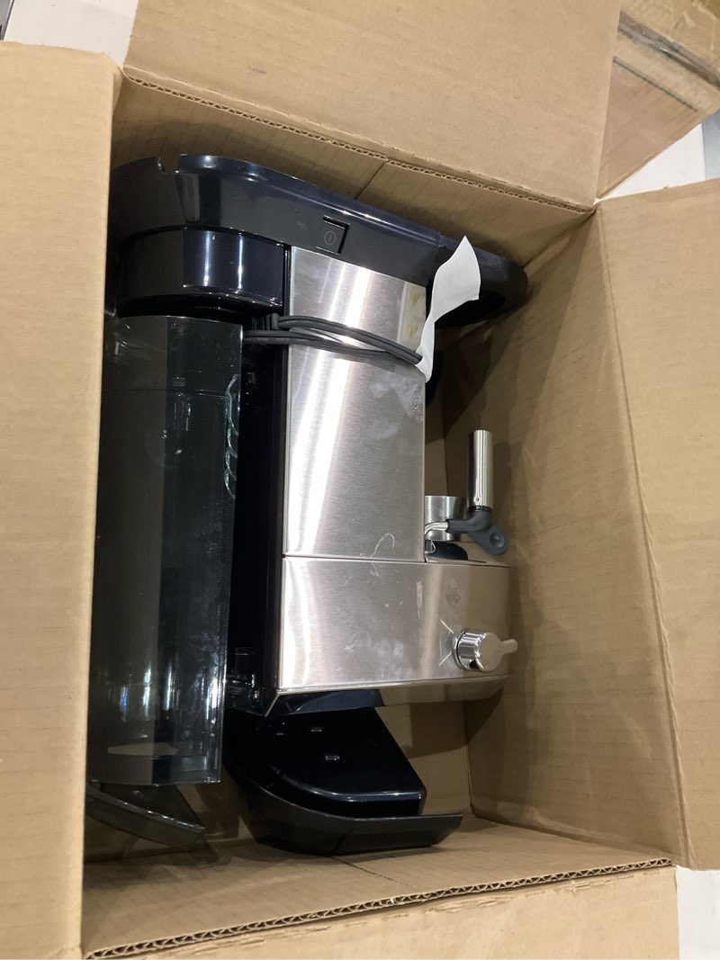 Condition photo showing As Is for De’Longhi Dedica Espresso Machine with Manual Milk Frother, 15-Bar Pump & Adjustable Tray - Home Barista Coffee Maker for Espresso, Latte, Cappuccino & Iced Coffee - Italian Stainless Steel Design Silver