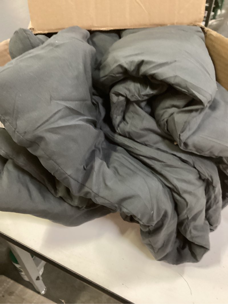 Condition photo showing Good Condition for CozyLux King Size Comforter Set Dark Grey - 7 Pieces Bed in a Bag King, Luxury Soft Bed Set for All Seasons, Bedding Set with Down Alternative Comforter, Sheets, Pillowcases & Shams Dark Grey King
