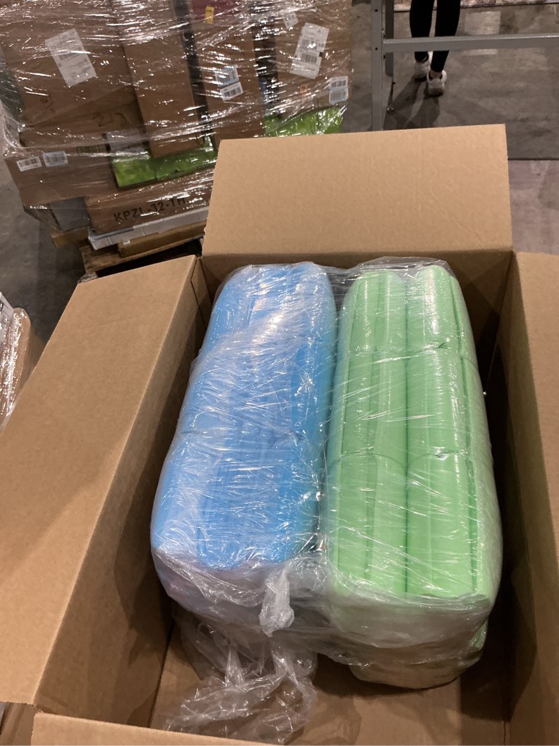 Condition photo showing Good Condition for foam cubes 5\"x5\"x5\"- foam pit blocks set, soft stacking blocks for indoor games,trampolines, gymnastics, parkour & action sport (green and light blue)