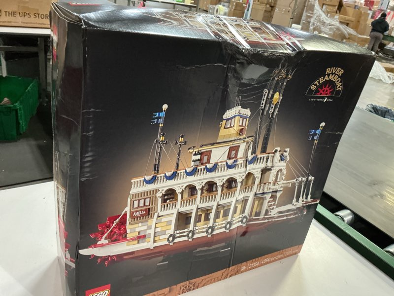 Condition photo showing New/Like New for LEGO Ideas River Steamboat Building Set - Room Decor for Men and Women - Boat Model Building Kit for Adults, Ages 18+ - Arts & Crafts Display for Bedroom or Office - Gift Idea for Birthdays - 21356