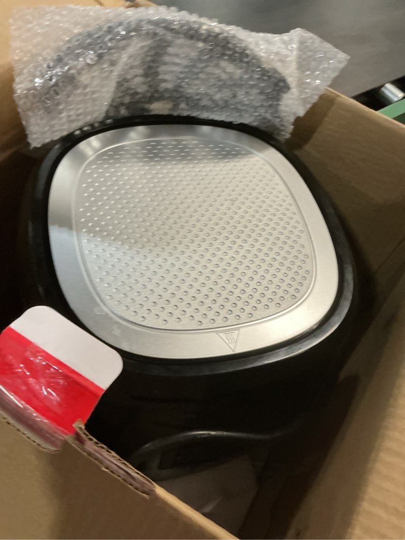 Condition photo showing Good Condition for Gourmia Air Fryer - 4 Qt Capacity, FryForce360º, Digital Display with 8 Presets, Roast, Bake, Broil, Dehydrate, Dishwasher Safe Accessories, Compact, Black 4 Quart Black