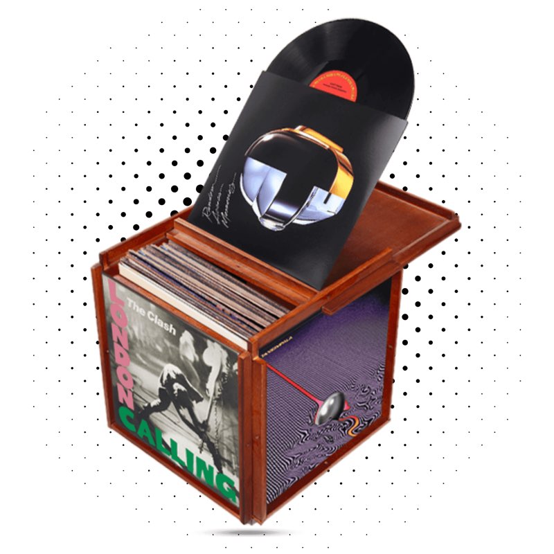 Vinyl Record Storage Box display organizer