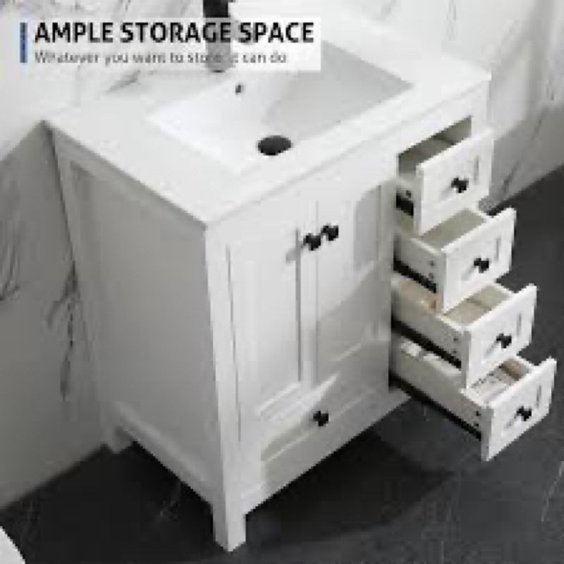 ( incomplete ) ( The sink is missing) 30'' Bathroom Vanity with Single Sink Combo