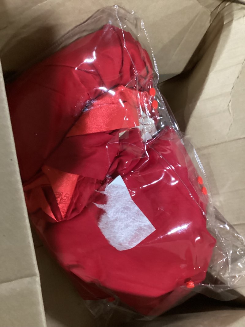 Condition photo showing As Is for I-MART Chinese Wedding Bedding Set King 4Pcs – Red Satin Sheets with Dragon & Phoenix Embroidery, 100% Cotton Satin, Duvet Cover & Flat Sheet, No Filler