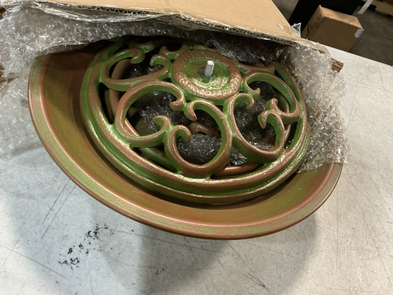 Condition photo showing Good Condition for 28.5" h solar bird bath for outside,solar fountain and cast iron bird bath,metal bird baths bubbler,birdbaths for outdoors,for garden outdoor decoration green-c