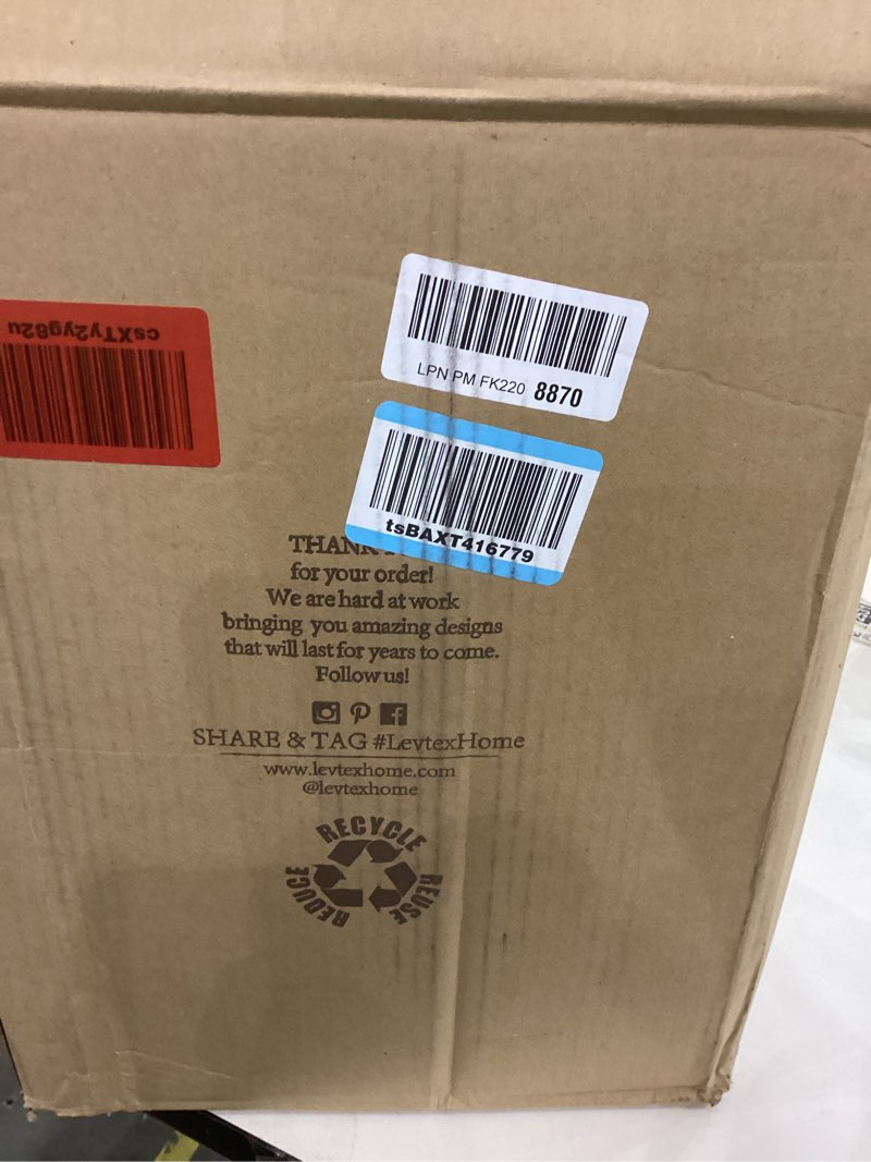 Condition photo showing New/Like New for Levtex Home Cross Stitch Reversible King/Cal King Quilt Set (106x92in) and 2 Pillow Shams (36x20in) - Stitch Texture - Taupe - Cotton King Size Quilt Bedding Set - Lightweight Soft Pre-Washed Quilt - King Taupe