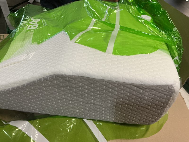 Condition photo showing Good Condition for ruqmuis leg elevation pillow for after surgery, 8inch foam leg elevating pillow for swelling and blood circulation, leg wedge pillow for sleeping, knee pillow for knee hip ankle pain relief, white flat top 8 inch white/grey