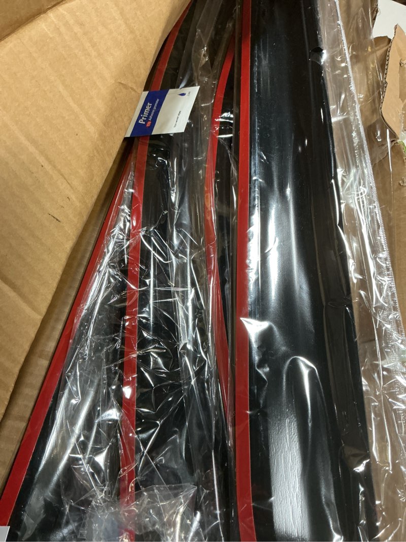 Condition photo showing Good Condition for window rain guards for 2014-2018 chevy silverado/gmc sierra 1500 crew cab & 15-19 silverado/sierra 2500hd 3500hd, window visor vent wind shade deflector shield protector sun, for full-size cab only for 14-19 silverado/ sierra crew cab