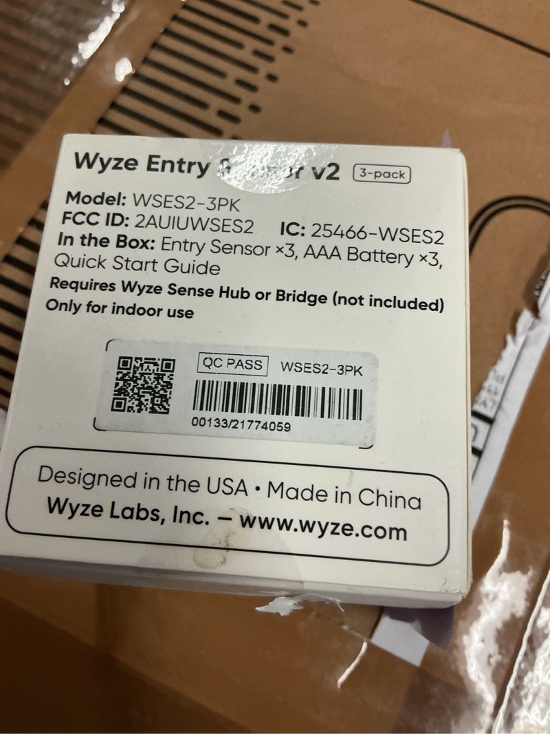 Condition photo showing New/Like New for wyze home security system entry sensor - window and door entry protection (3-pack)