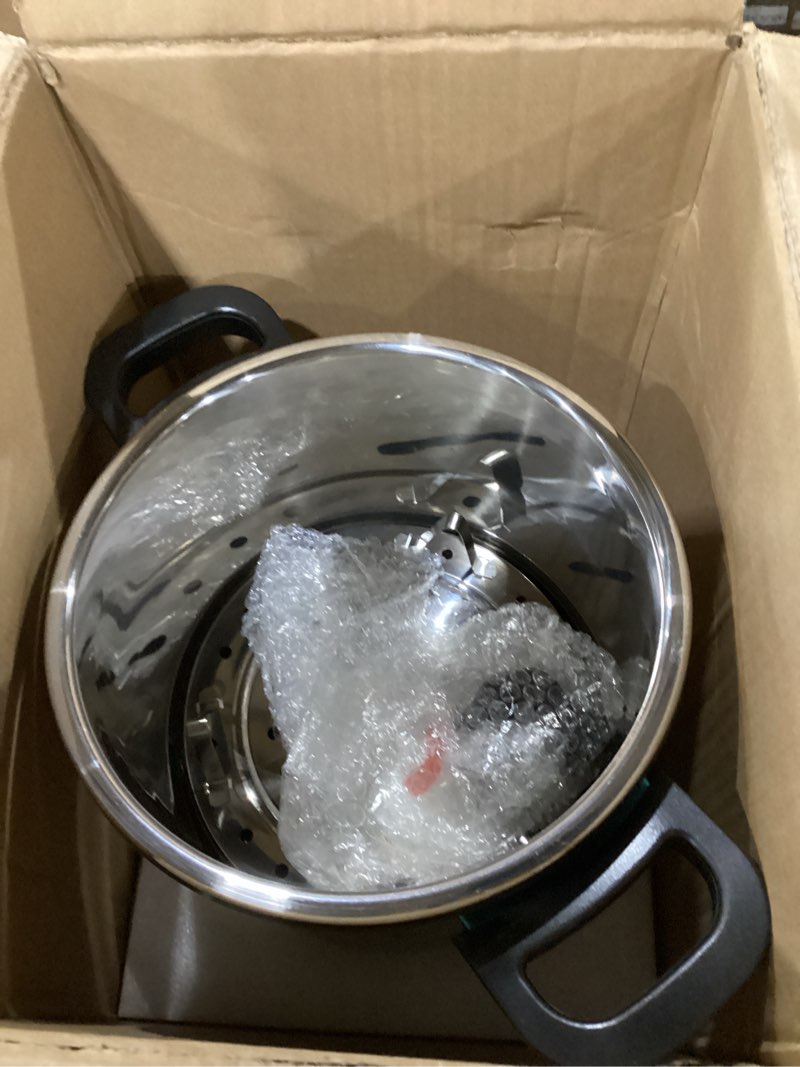 Condition photo showing New/Like New for 3-In-1 Stainless Steel Pressure Cooker 8 QT: [Save 70% Time] [3 PSI Settings], One-Hand Locking, Induction Compatible, Glass Lid & Steamer Rack Included, Olla de Presion 8 Quarts