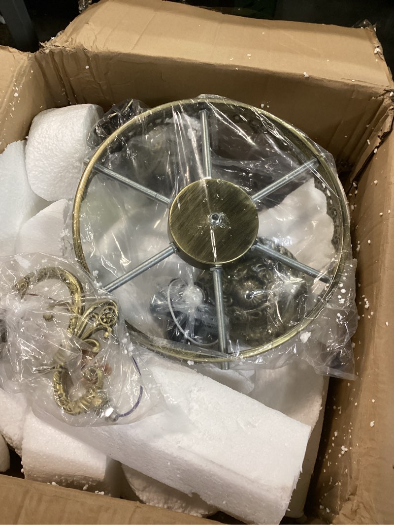 Condition photo showing Good Condition for ( similar photo) Uboxin Modern Elegant K9 Crystal Chandelier Lighting,Double Layer 9 Light Crystal Chandelier Pendant Light Fixture Candle E12 for Dining Living Room Bedroom(9 Lights)