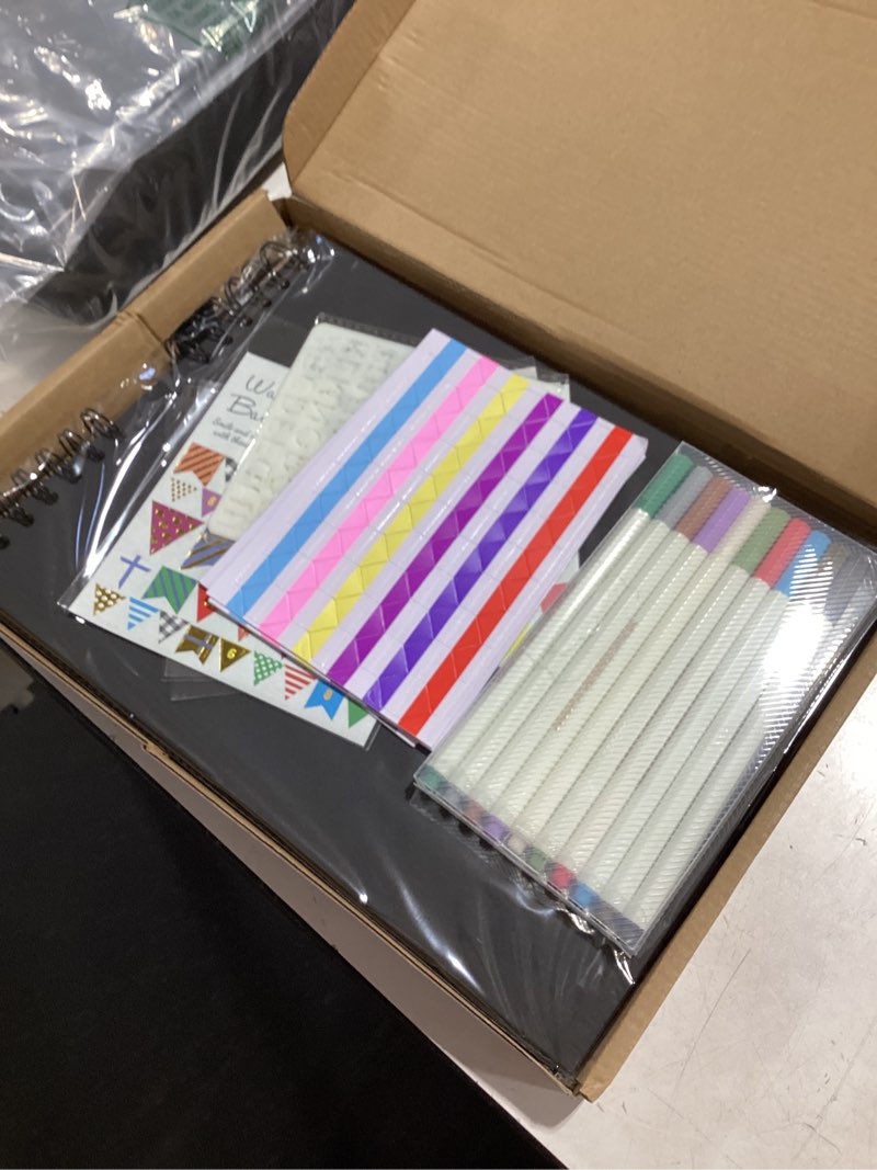 Condition photo showing Good Condition for gotideal 80 pages scrapbook album with 10 metallic markers, craft paper photo album for wedding and anniversary, family diy scrapbook accessories with scrapbooking stickers corners(blue) 11.5*8.5 inches 80pages blue