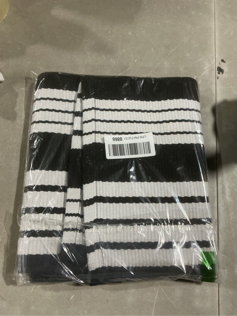 Condition photo showing Good Condition for ojia black and white striped outdoor rug 24''x51'' washable front door mat outdoor entry rug doormat outside door mat cotton woven indoor area rugs for porch/entryway/entrance decor 2' x 4'4" (rectangular) black/white stripe