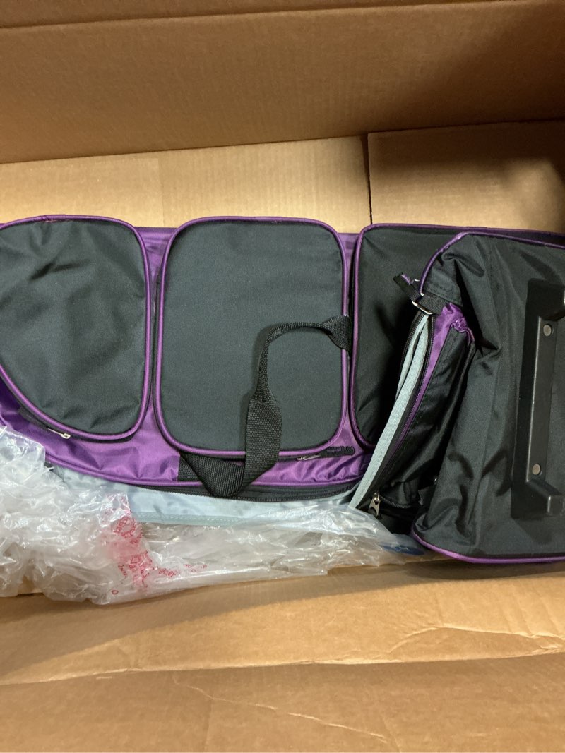 Condition photo showing As Is for travelers club xpedition 30 inch multi-pocket upright rolling duffel bag 30 inch purple