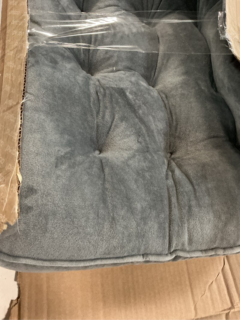 Condition photo showing Good Condition for 1 MIDDLE ONE Floor Pillow Set of 2, Memory Foam Meditation Cushion, Floor Cushions for Adults Sitting, Large Square Seat Cushions for Yoga, Living Room, 20x20 Inch (Grey) Grey 20x20 Inch(Pack of 2)