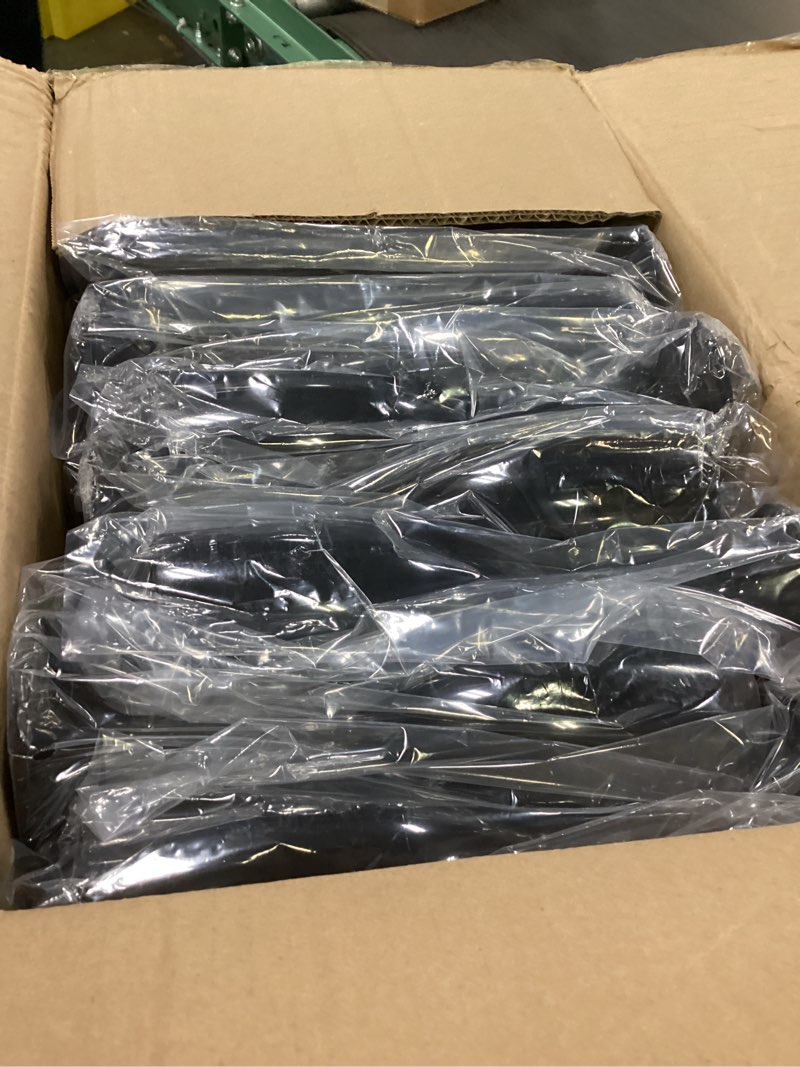 Condition photo showing New/Like New for Domensi 60 Pcs Champagne Flutes Bulk 6 oz Christmas Acrylic Wine Glasses Toasting Goblet Unbreakable Plastic High Stem Champagne Cups for Wedding Birthday Party (Black) Black 60