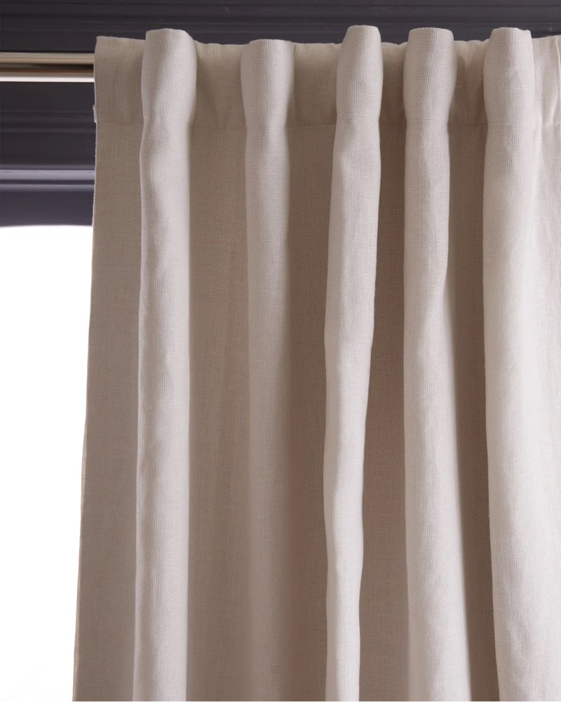 quince heavyweight european linen room darkening curtain 1 panel sand 
