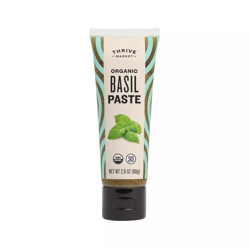 Aroma One Basil Puree Paste - Organic Herb Concentrate for Cooking, Seasoning & Sauces - Fresh Flavor Enhancer, Non-GMO, Gluten-Free, Vegan - Easy Squeeze Tube, Kitchen Must-Have - 80g (2-Pack)