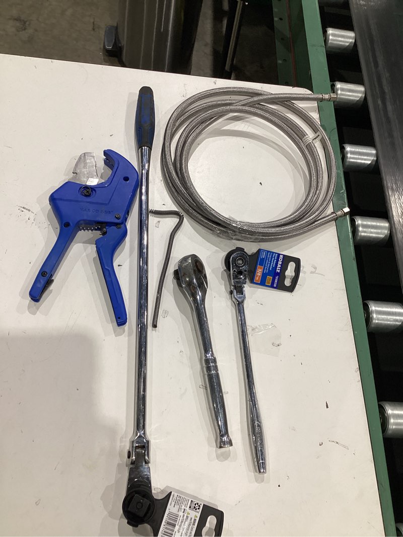 Condition photo showing As Is for assorted home improvement lot (small tools, screw, home accessories, etc.)