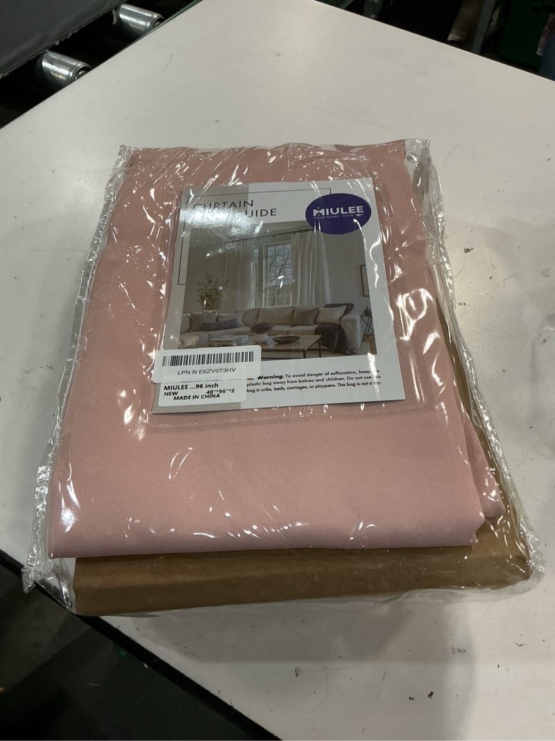 Condition photo showing Good Condition for miulee baby pink blackout curtains for nursery bedroom 96 inches long 2 panels, thermal insulated room darkening drapes solid grommet top noise reducing living room window treatments 40x96 inch 40"w x 96"l (pack of 2) baby pink