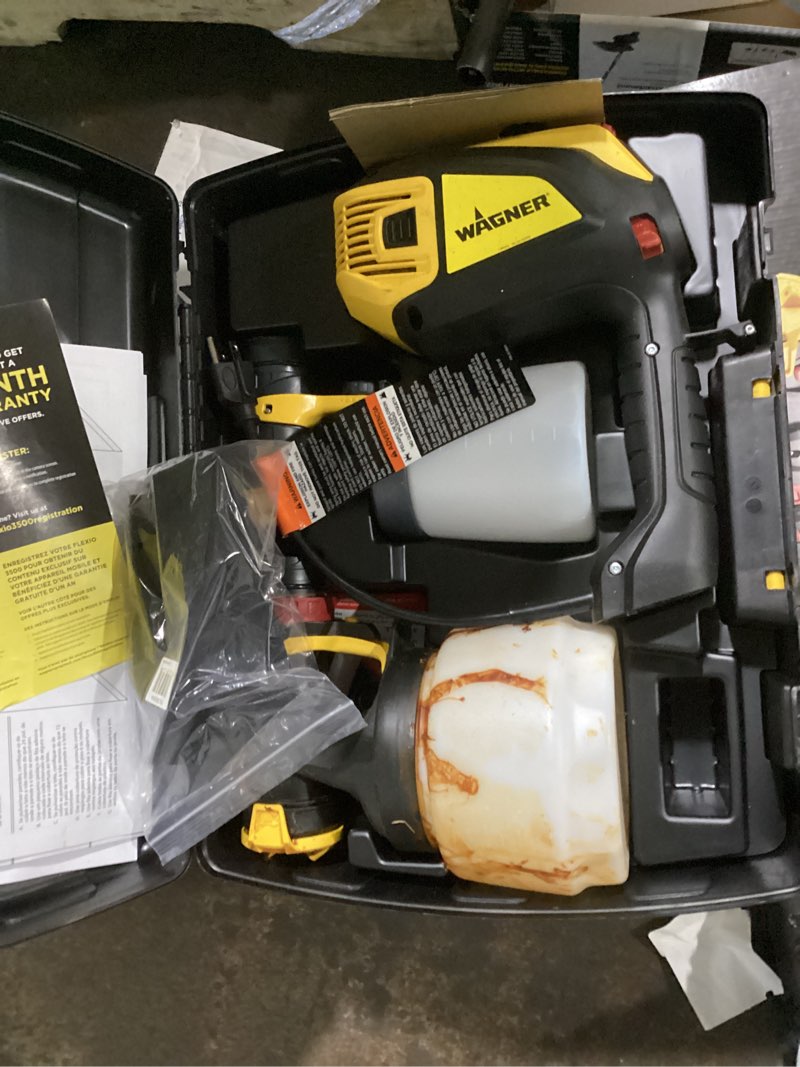 Condition photo showing As Is for wagner flexio 3500 corded electric handheld hvlp paint sprayer (compatible with stains)