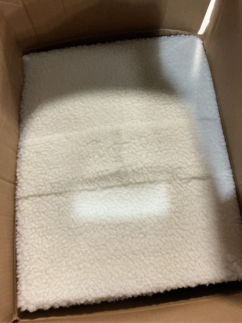 Condition photo showing Good Condition for bedsure cat beds for indoor cats - large cat cave for pet cat house with fluffy ball hanging and scratch pad, foldable cat hideaway, 16.5x16.5x13 inches, blue blue single