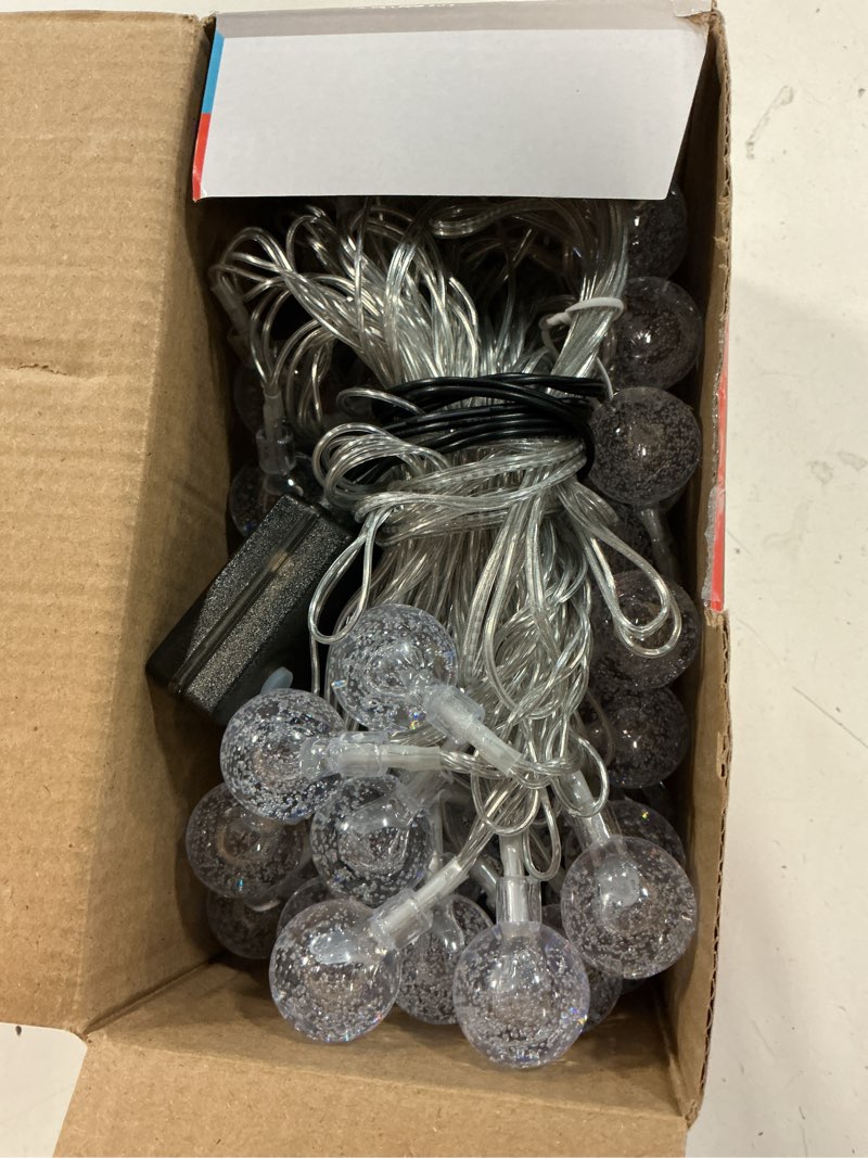 Condition photo showing Good Condition for ollny outdoor string lights with remote, 100ft sensor dusk to dawn patio lights with 37 shatterproof g40 edison bulbs, waterproof dimmable outdoor hanging light for porch, backyard, garden, 24v 2700k 100ft 37led