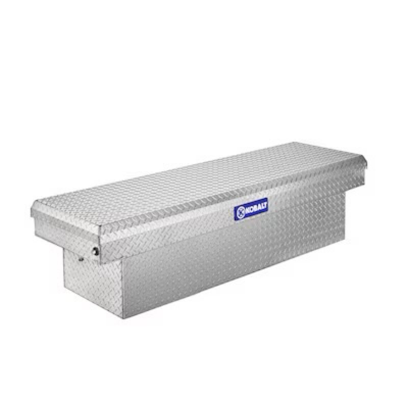 kobalt 71.4-in x 19.6-in x 17.4-in silver aluminum top mount truck tool box