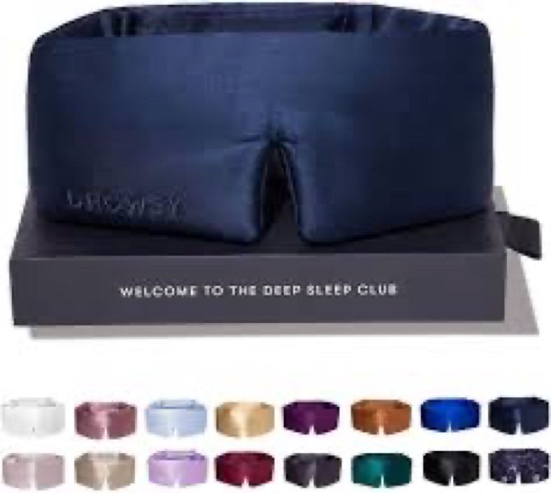 drowsy silk sleep mask - face-hugging, padded cocoon for luxury sleep in total darkness - 100% pure 