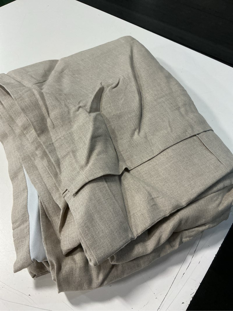 Condition photo showing Good Condition for 1 panel european linen room darkening curtain, 48x108, dark flax