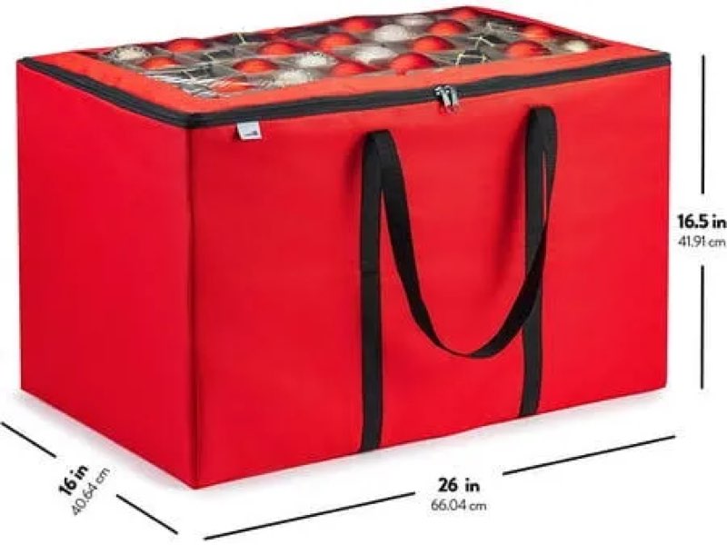 zober christmas ornament storage box - stores 200 3" ornaments with individual trays - tear proof 60