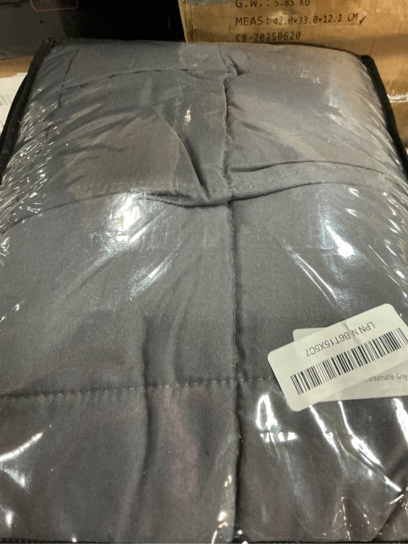 Condition photo showing New/Like New for Weighted Blanket for Adults 20lbs, 48"x72", Twin Full Size Cooling Heavy Throw Blanket for 130-220lbs, Microfiber Soft Thick Big Blankets Weighted Comforter Breathable Gift for Sleeping, Grey 48"x72"-20lbs Grey