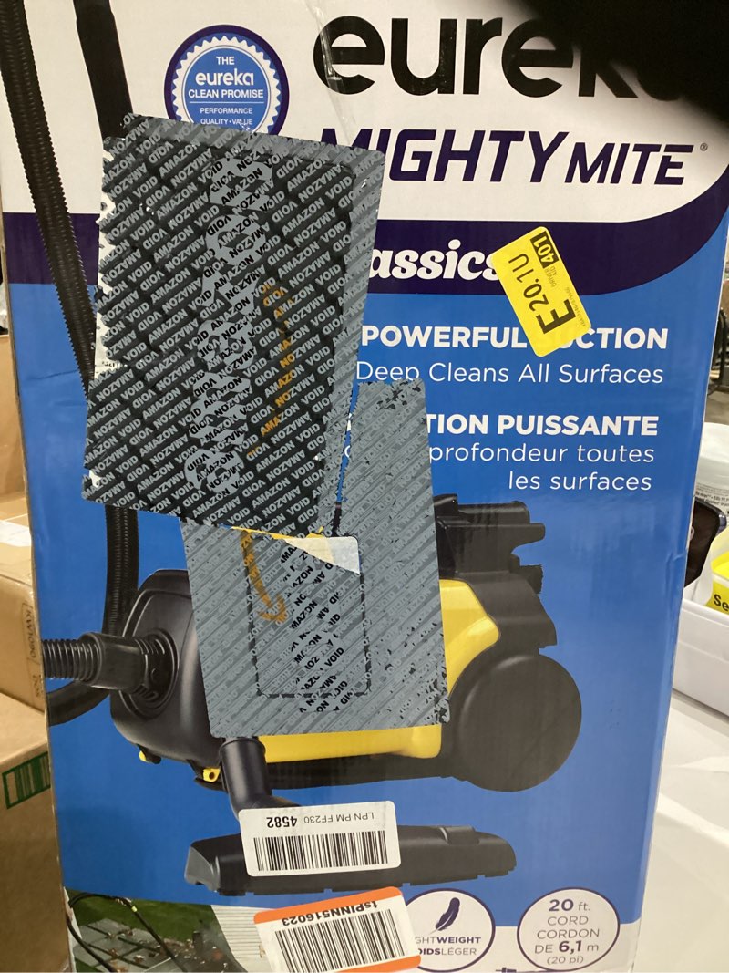 Condition photo showing As Is for Eureka 3670M Canister Cleaner, Lightweight Powerful Vacuum for Carpets and Hard floors, w/ 5bags,Yellow Yellow 3670M with 5 bags