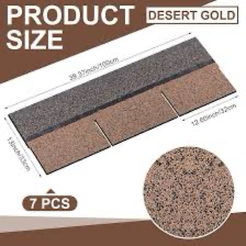 Maasechs 7 Pack Double Layer Asphalt Roof Shingles for Home 39 "x13" 3-tab Roofing Shingles Tile Rep