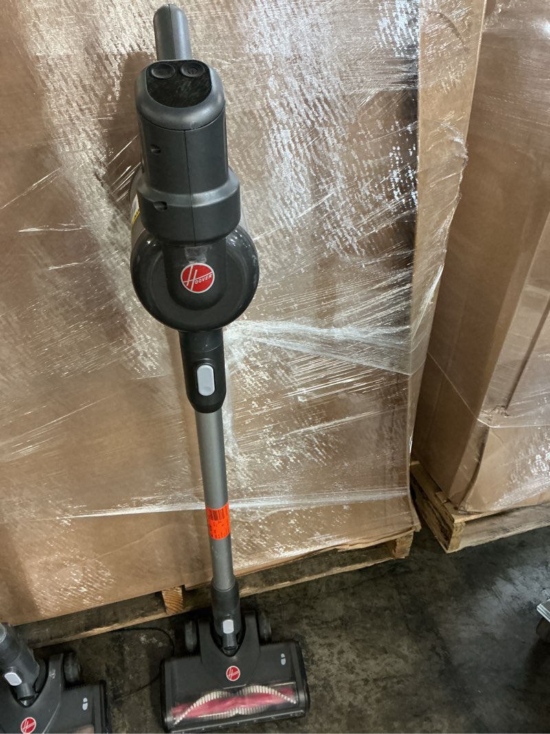 Condition photo showing As Is for hoover excelerate cordless stick vacuum cleaner with included tools, for carpet and hard floors, lightweight design, powerful suction, led headlights, bh59000v