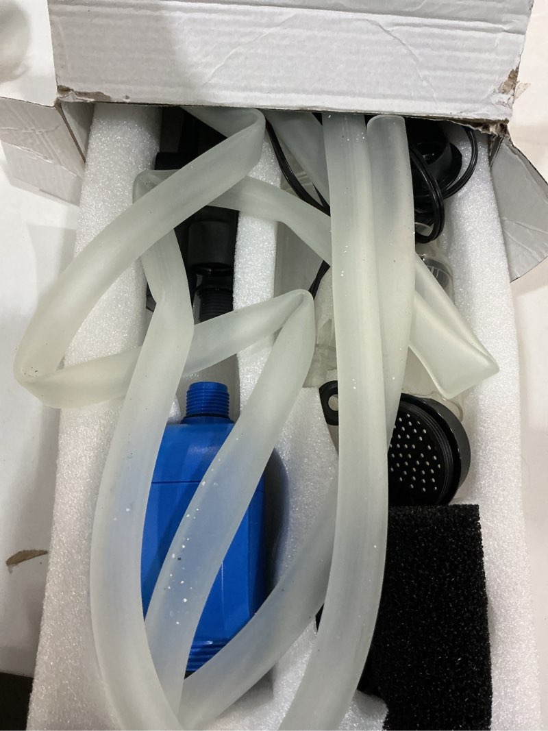 Condition photo showing As Is for 6-in-1 electric aquarium gravel cleaner – 530gph powerful fish tank vacuum with water changer, sand washer & debris remover, quiet 32w pump with telescopic pole for freshwater (blue)