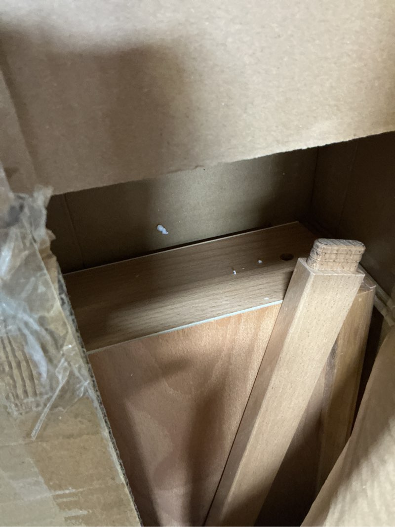 Condition photo showing As Is for Large Solid Beech Wood Painting Easel with Storage Drawer(60"~75" H), H-Frame Adjustable Wooden Easel Stand with Signature Box for Adults, Students,Sturdy Canvas Holder up to 36''