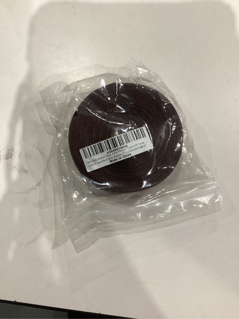 Condition photo showing New/Like New for Brown Solid Satin Ribbon 1 Inch 50 Yards Solid Polyester Fabric Ribbon for Gift Wrapping Wedding Christmas Baby Shower Birthday Party Decoration Handmade Immortal Flower Craft 1 Inch Brown