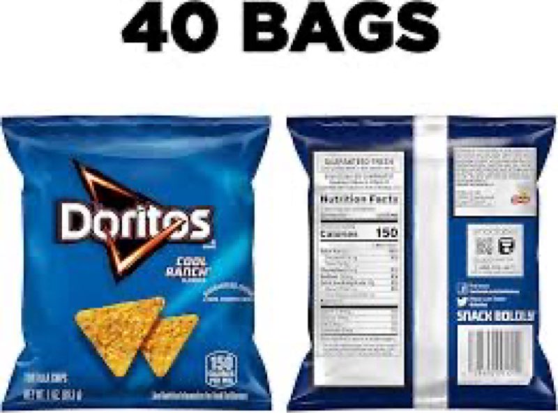 (by feb-26-2026)doritos cool ranch flavored tortilla chips, 1 ounce (pack of 40)