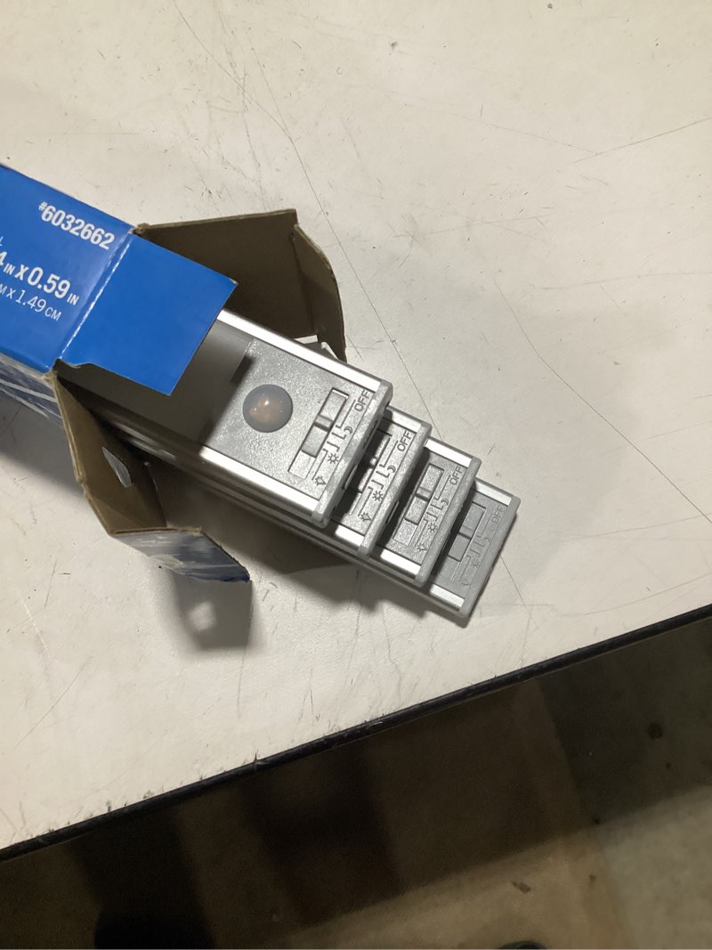 Condition photo showing As Is for utilitech rechargeable bar lights 4 -pack 10-in rechargeable battery led under cabinet light