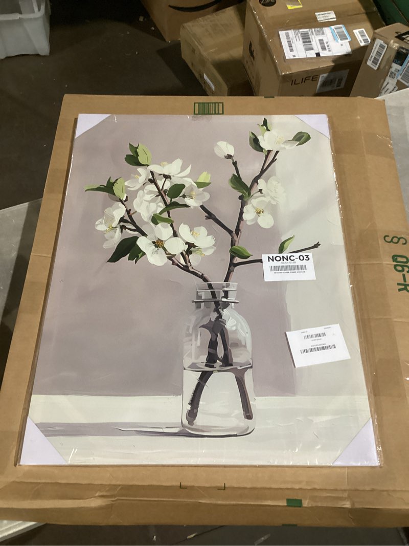 Condition photo showing New/Like New for daktenn Floral Canvas Wall Art Bathroom Wall Art Pictures Wall Decor Home Decor Wall Decor for Bedroom Livingroom 24x32 Inches 32"L x 24"W Morning Floral Elegance