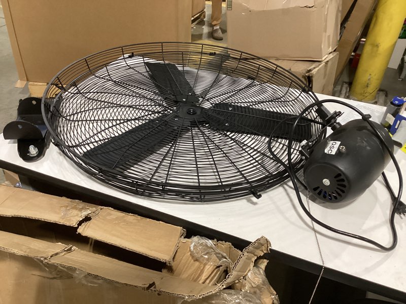 Comfort Zone CZHVW30EX 30” 2-Speed Oscillating High Velocity Industrial Wall Fan, All-Metal Construction, Adjustable Tilt, Steel Mounting Bracket with Adjustable Angle, Aluminum Blades, Black