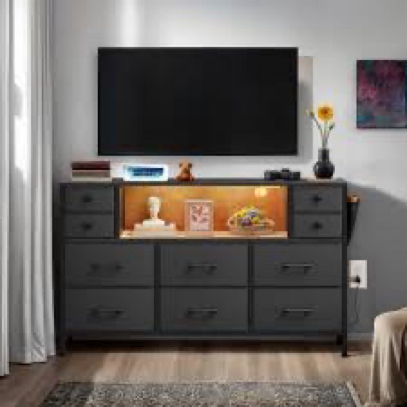 black desk unit