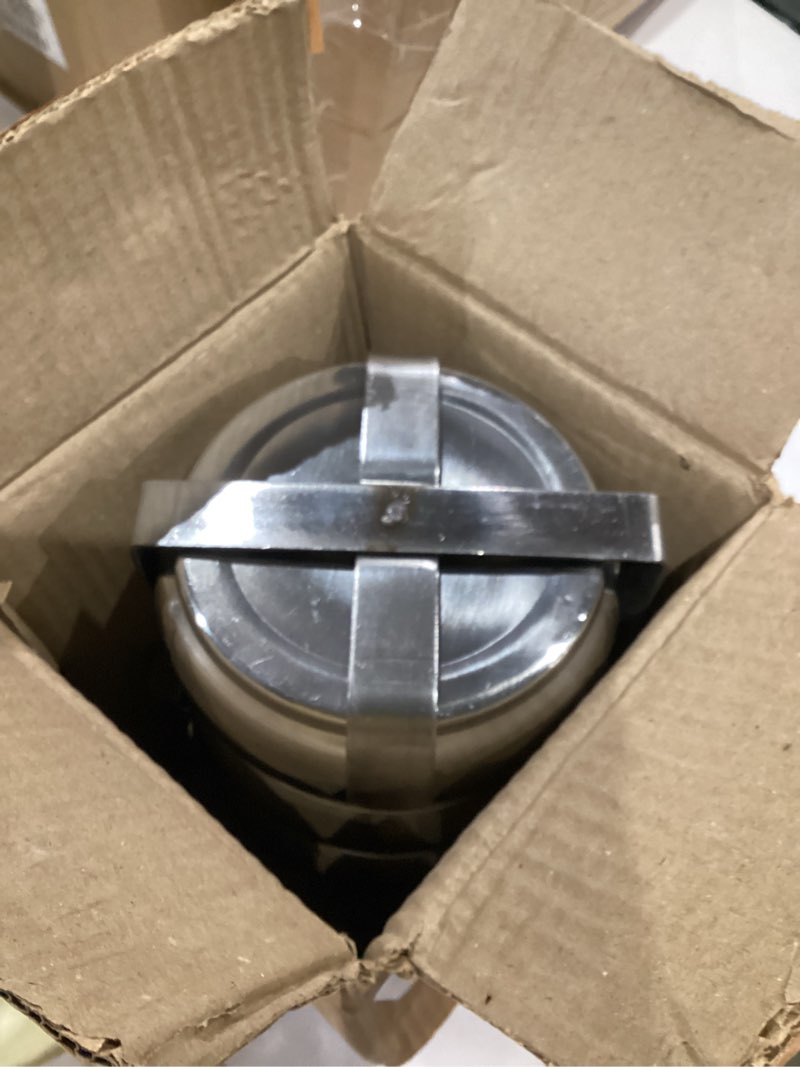 Condition photo showing As Is for royal sapphire stainless steel bento box belly lunch box, tiffin box, food container, indian tiffin, food storage container 13 cm (3 tier)